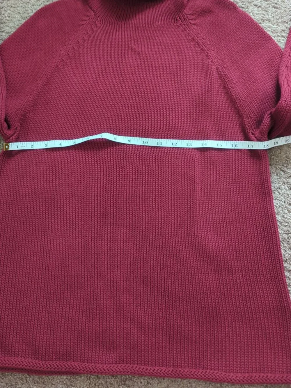 J. Crew 1988 Rollneck Cotton Sweater XS Burgundy